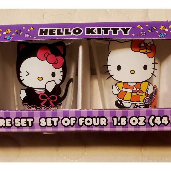 NIP SANRIO COLLECTIBLE HELLO KITTY HALLOWEEN GLASSWARE SET - Picture 5 of 6